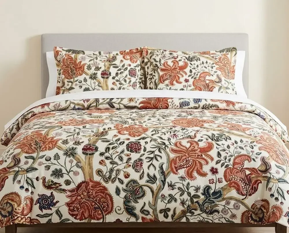 Pottery Barn Eleanor Palempore Percale Full/Queen Duvet Cover Multicolor